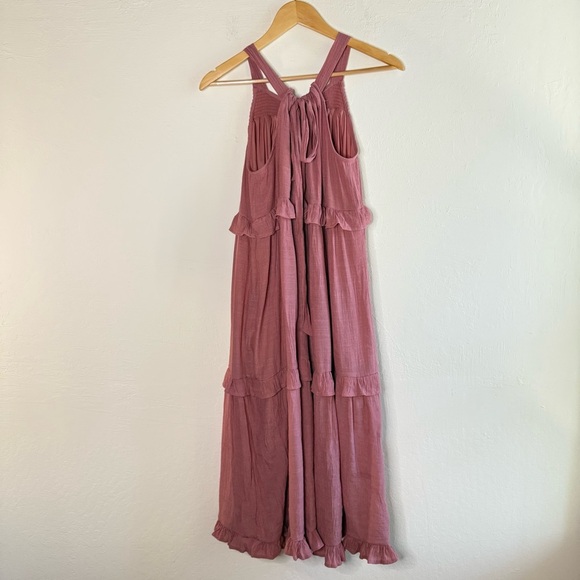 Sweet Wanderer Dusty Pink Tiered Maxi Dress Size Medium - Picture 6 of 6